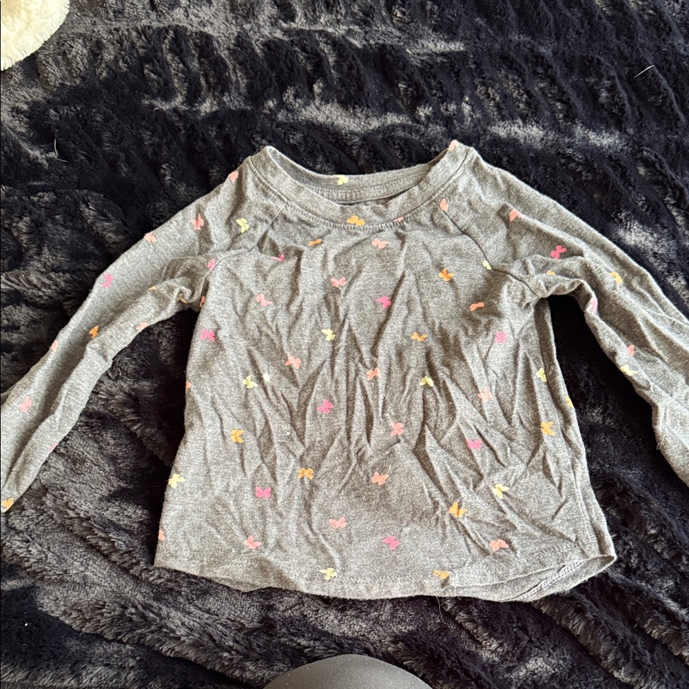 Cat & Jack Gray Long Sleeve Tee with Colorful Accents